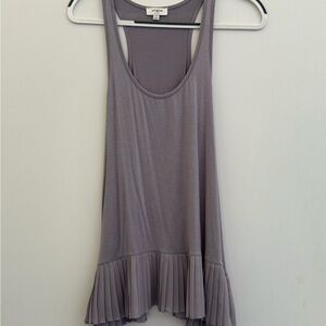 Umgee Light Gray Sleeveless Tunic Pleated Hem Top-Size: Small - New Without Tags